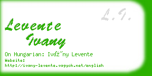levente ivany business card